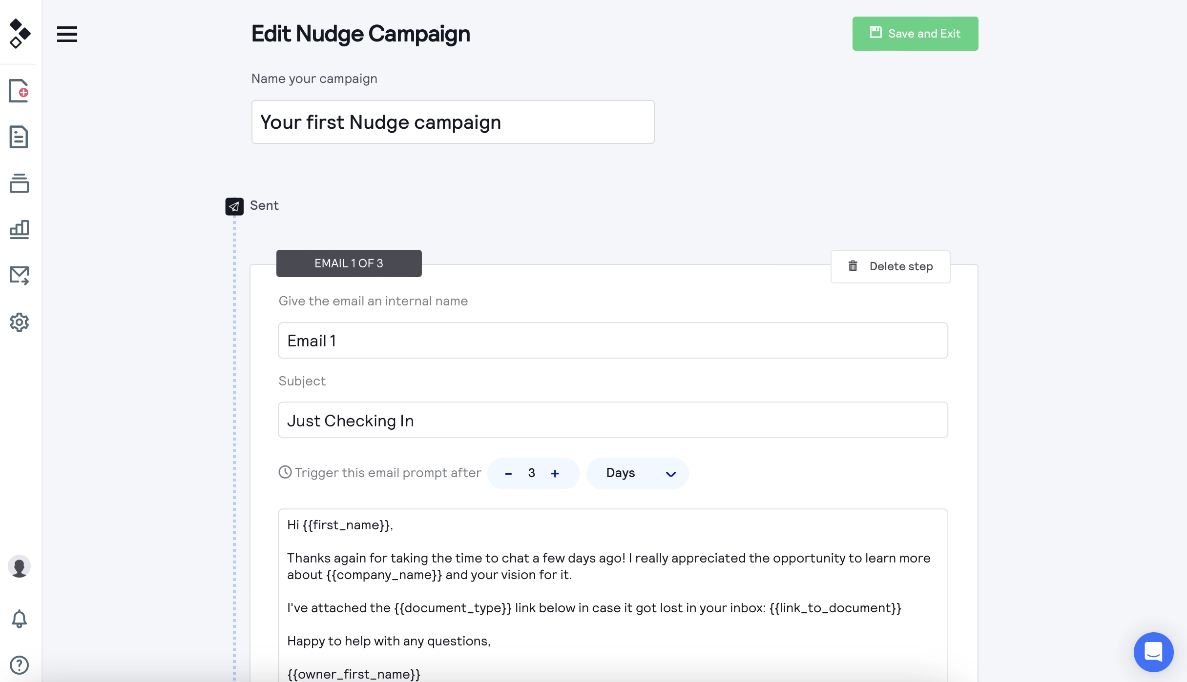 edit existing nudge campaign