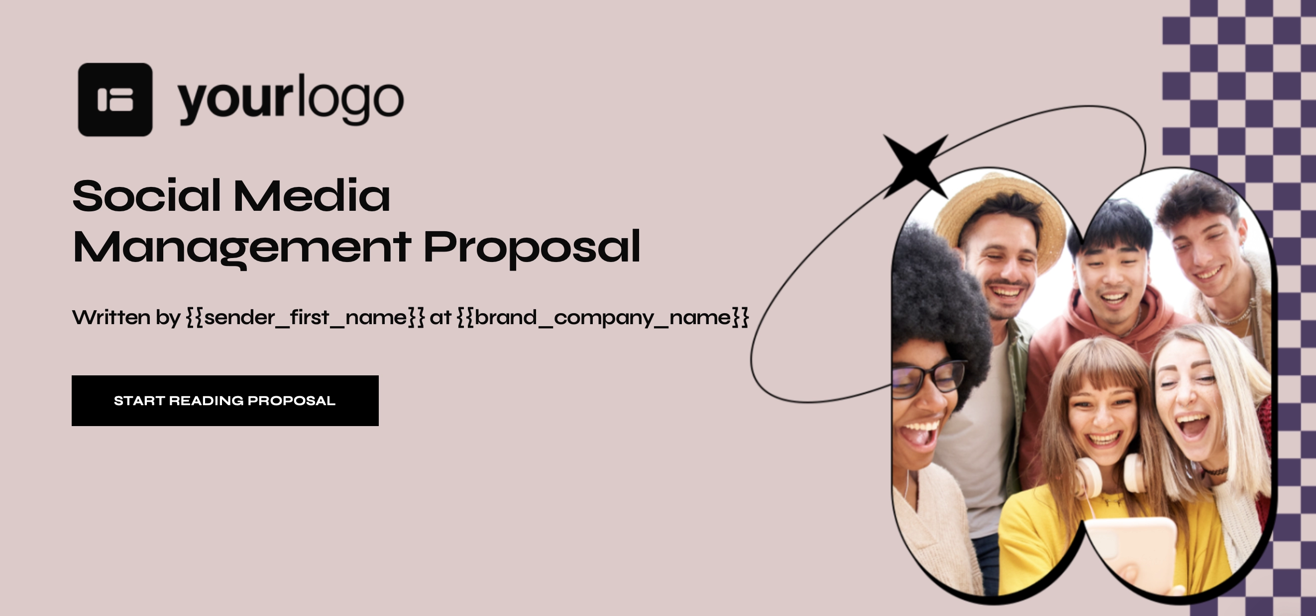 better proposals social media management proposal cover page