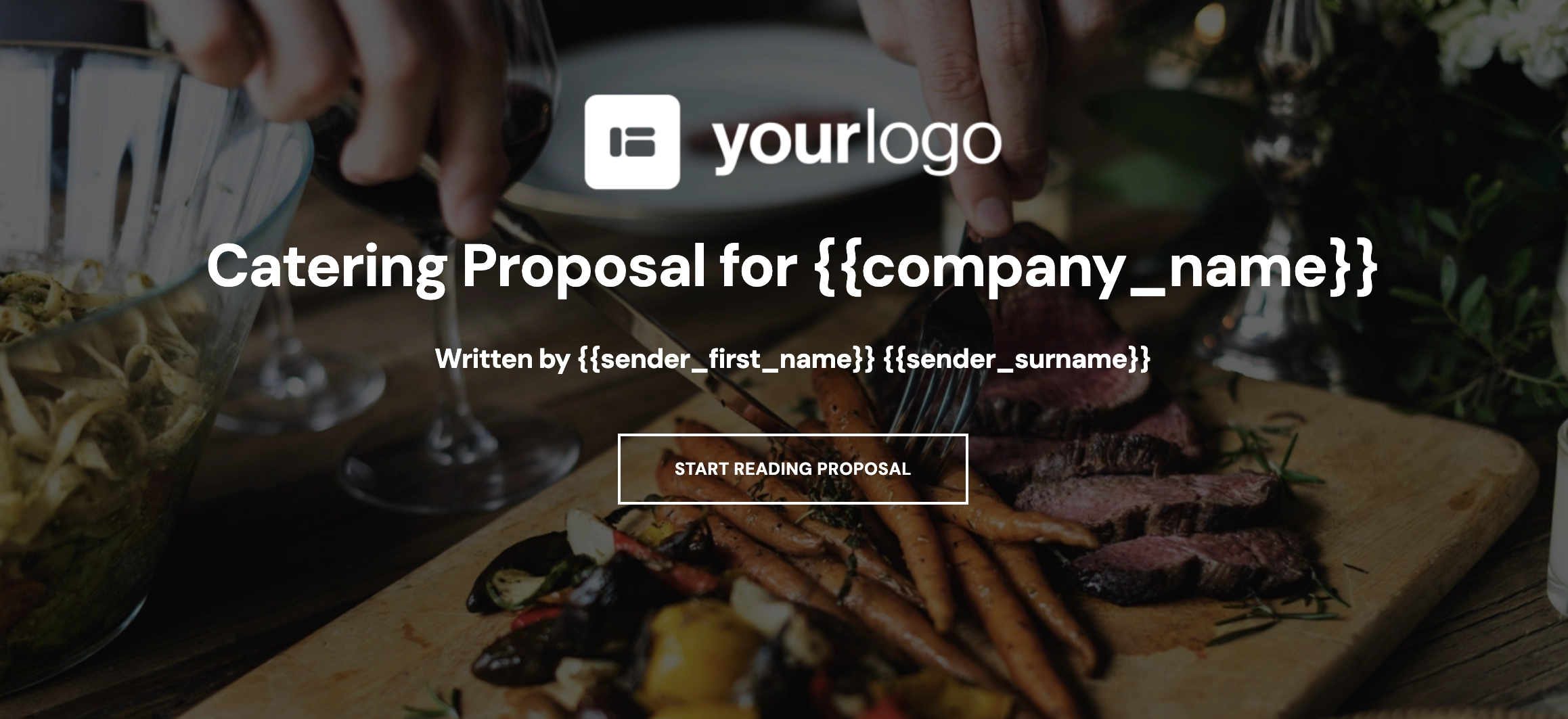 better proposals catering proposal cover page