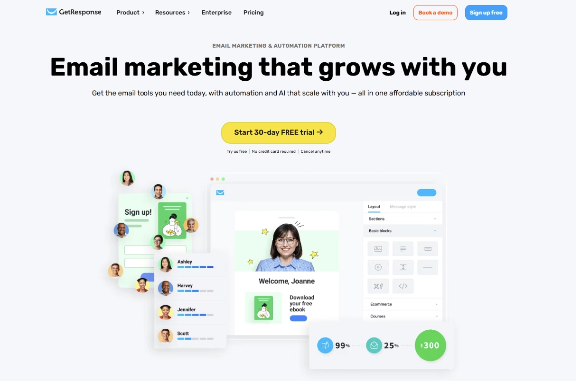 getresponse email tool screenshot