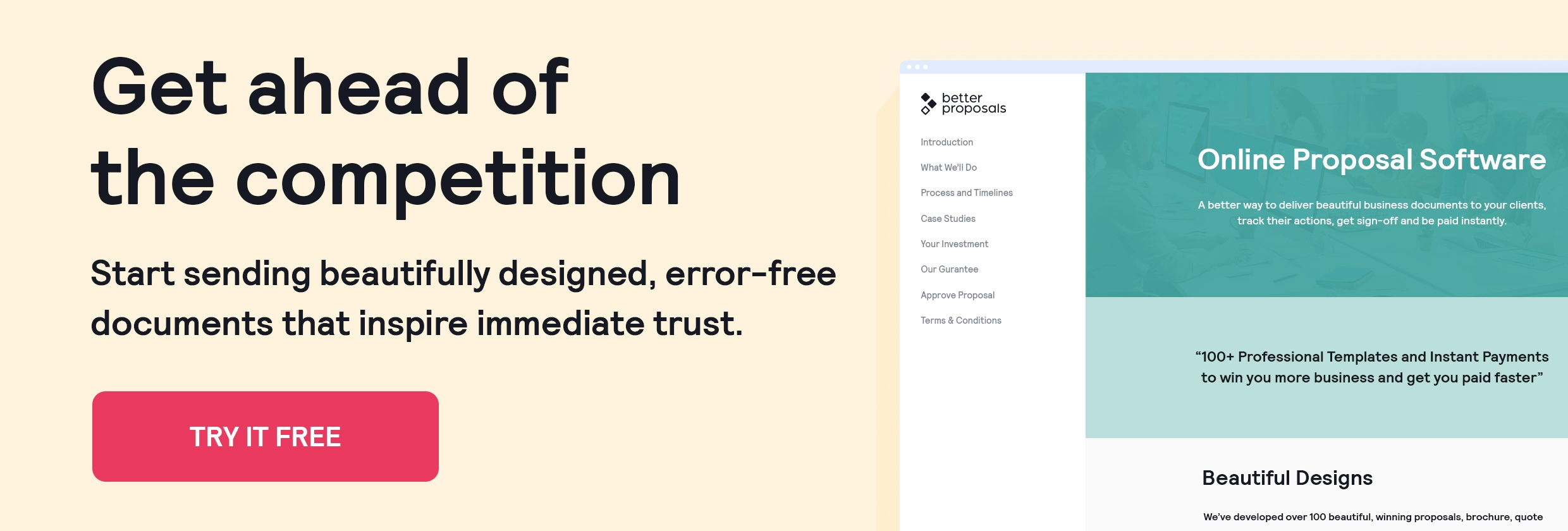 sign up for Better Proposals free trial