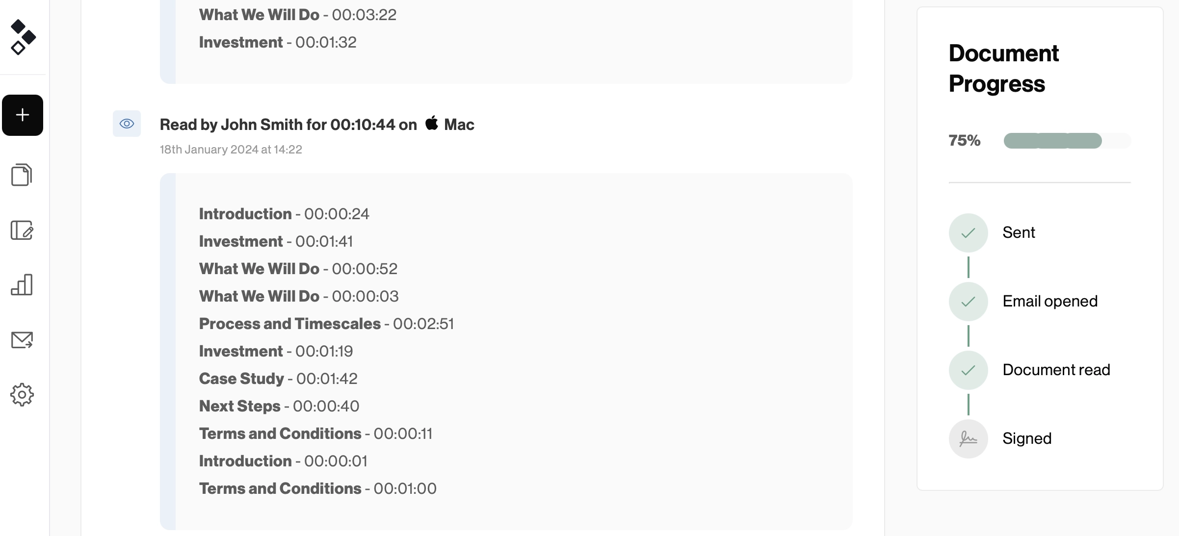 better proposals activity tracking example