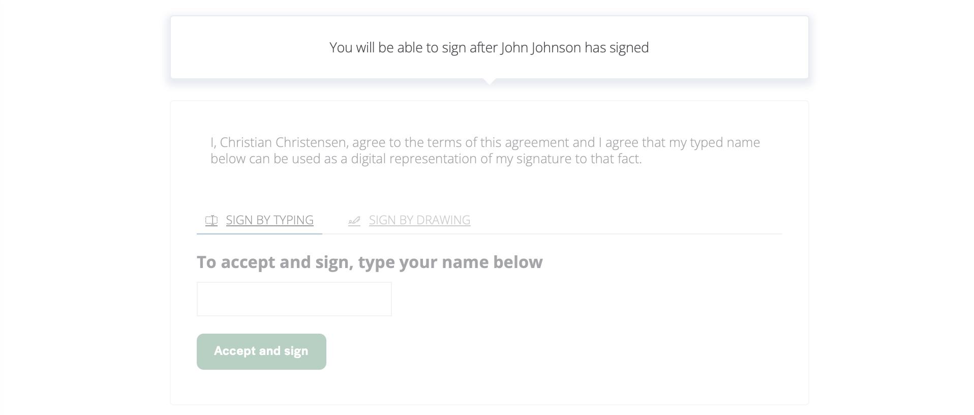 what the signing order looks like for clients