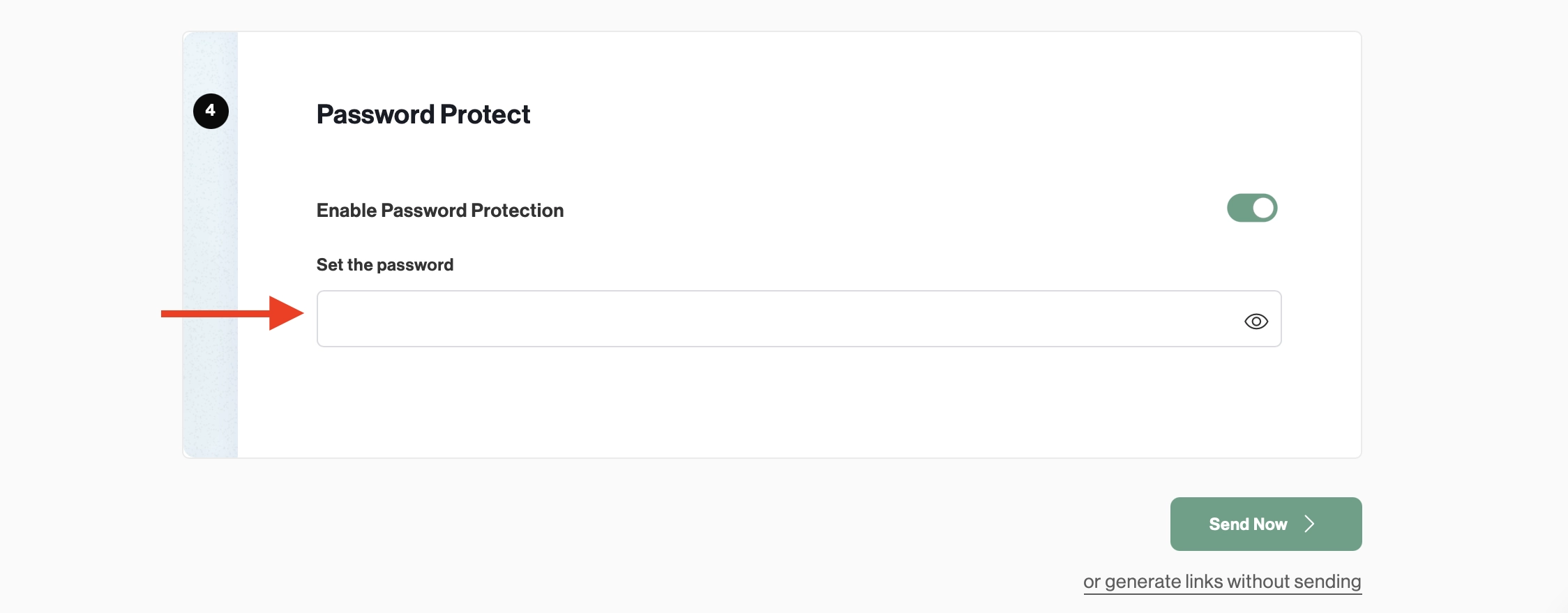 set up a password for your documents