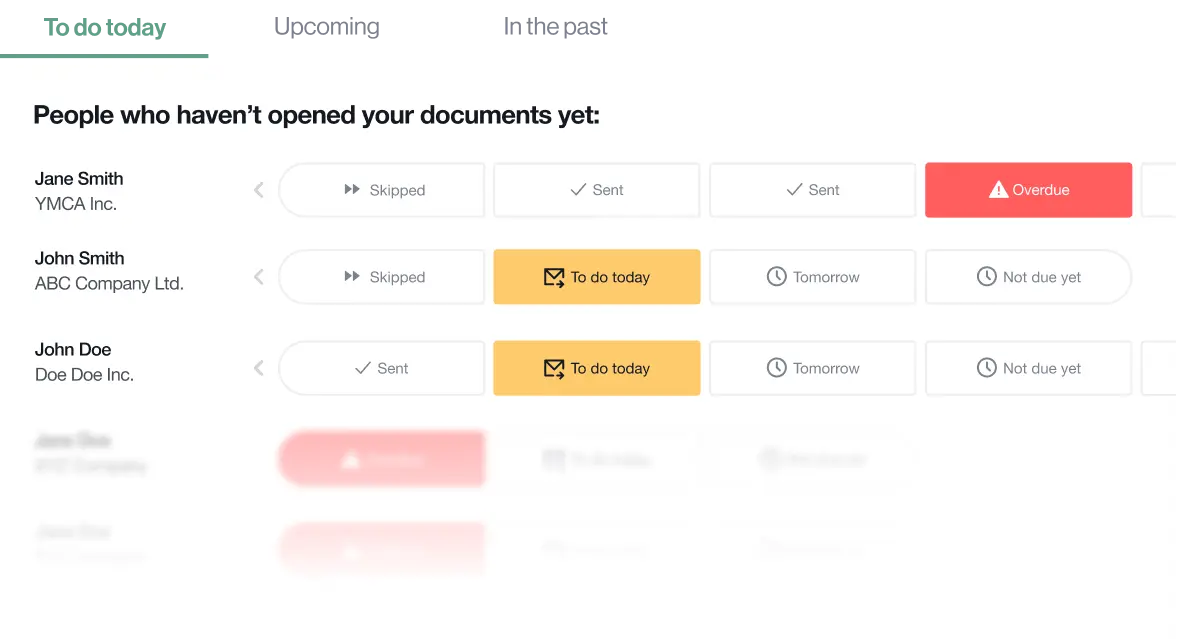 Nudge action screen with step hover popup