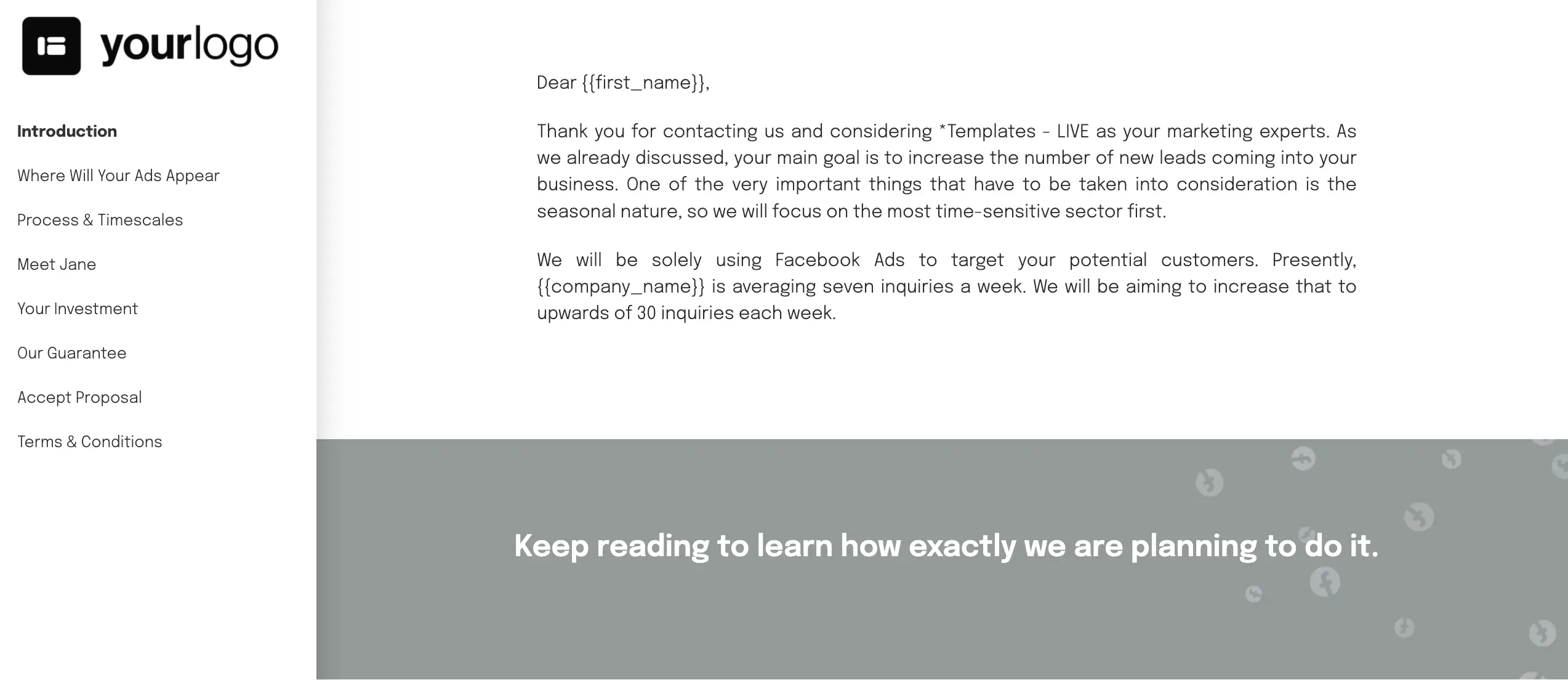 better proposals facebook ads proposal template