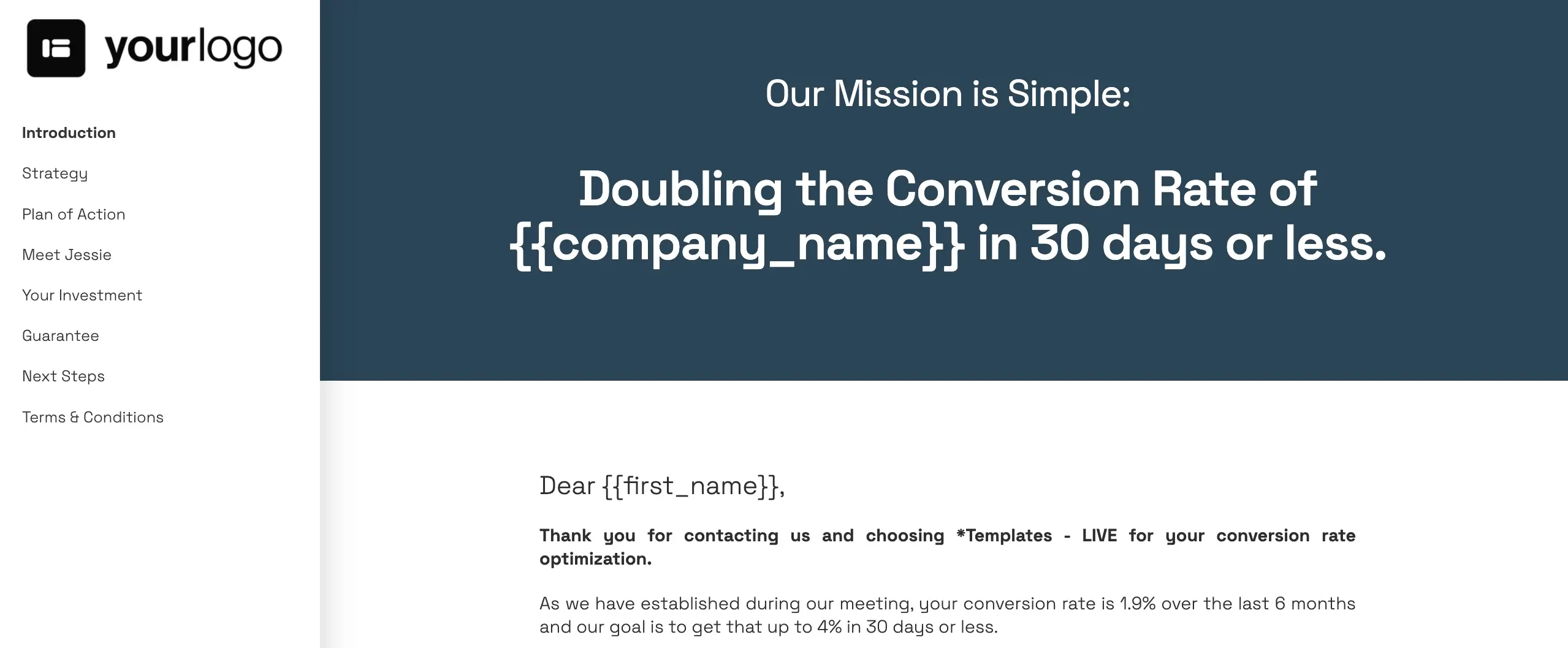 better proposals conversion rate optimization proposal template