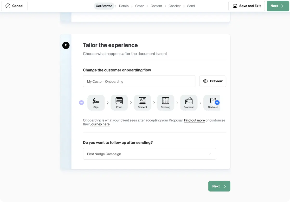 add nudge to your proposal