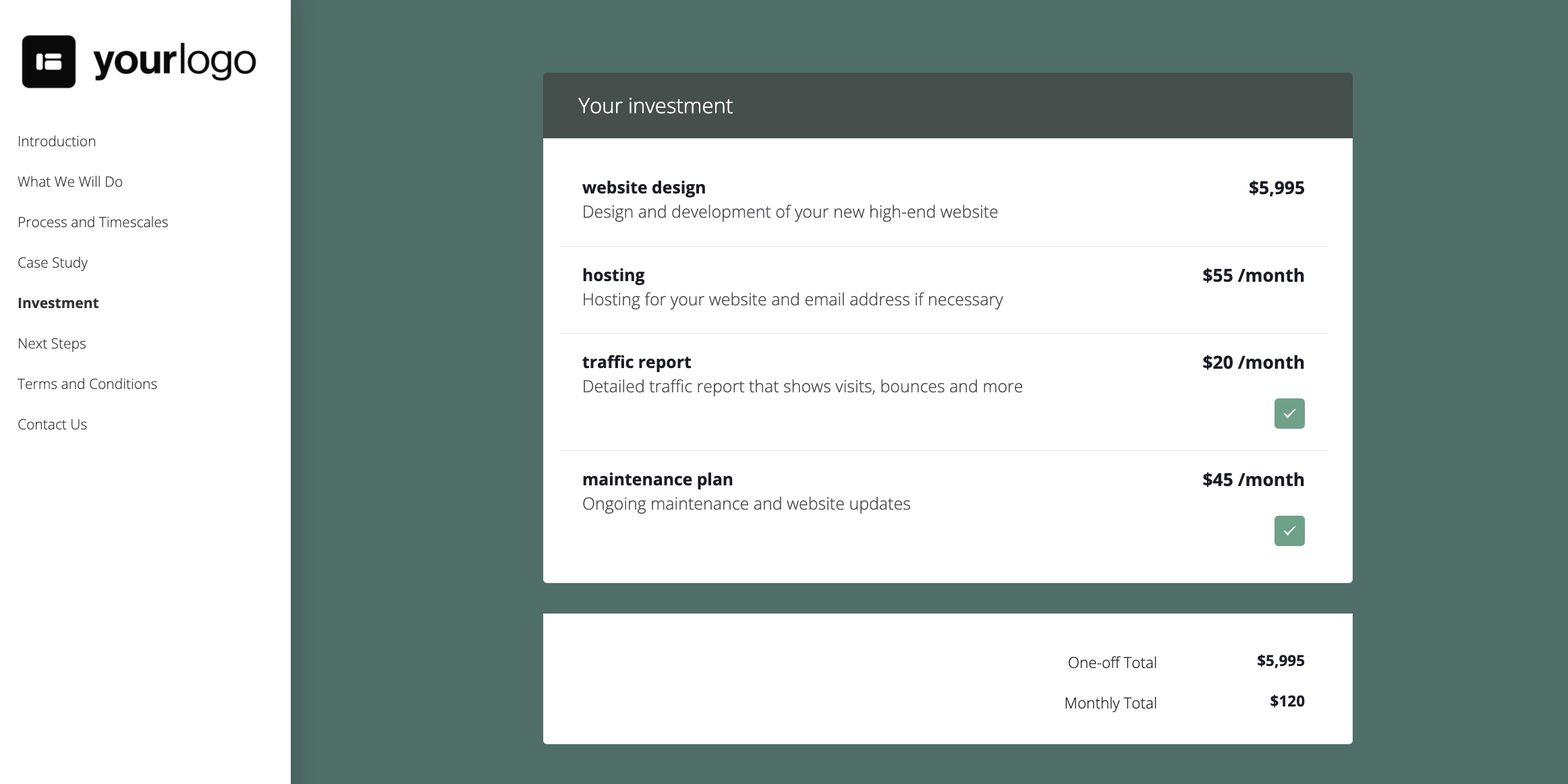add a quote to your proposal
