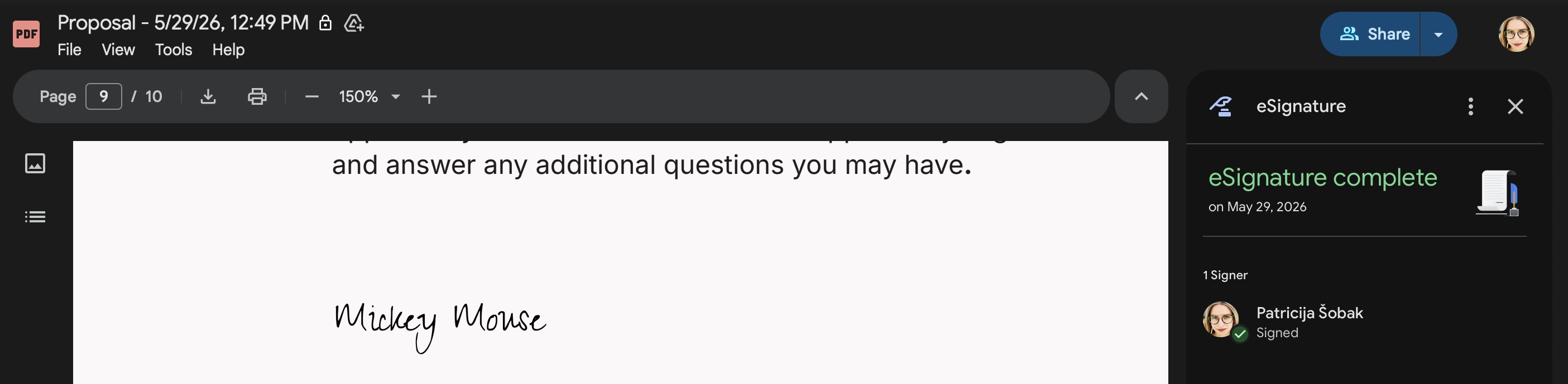 sign google docs
