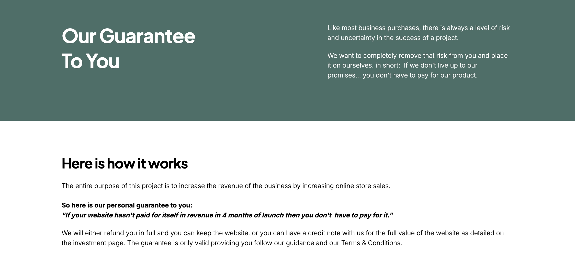project proposal guarantee