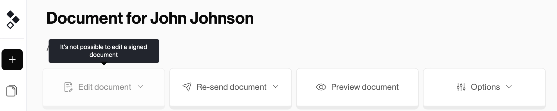 not possible to edit a signed document in better proposals