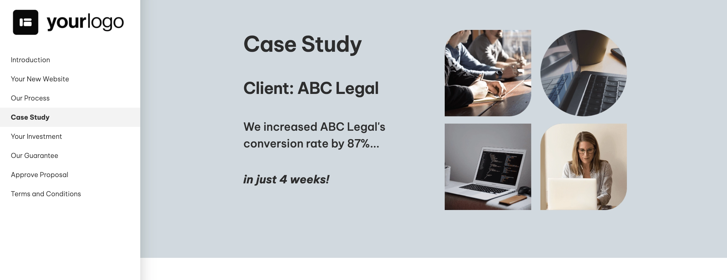 case study in proposal section