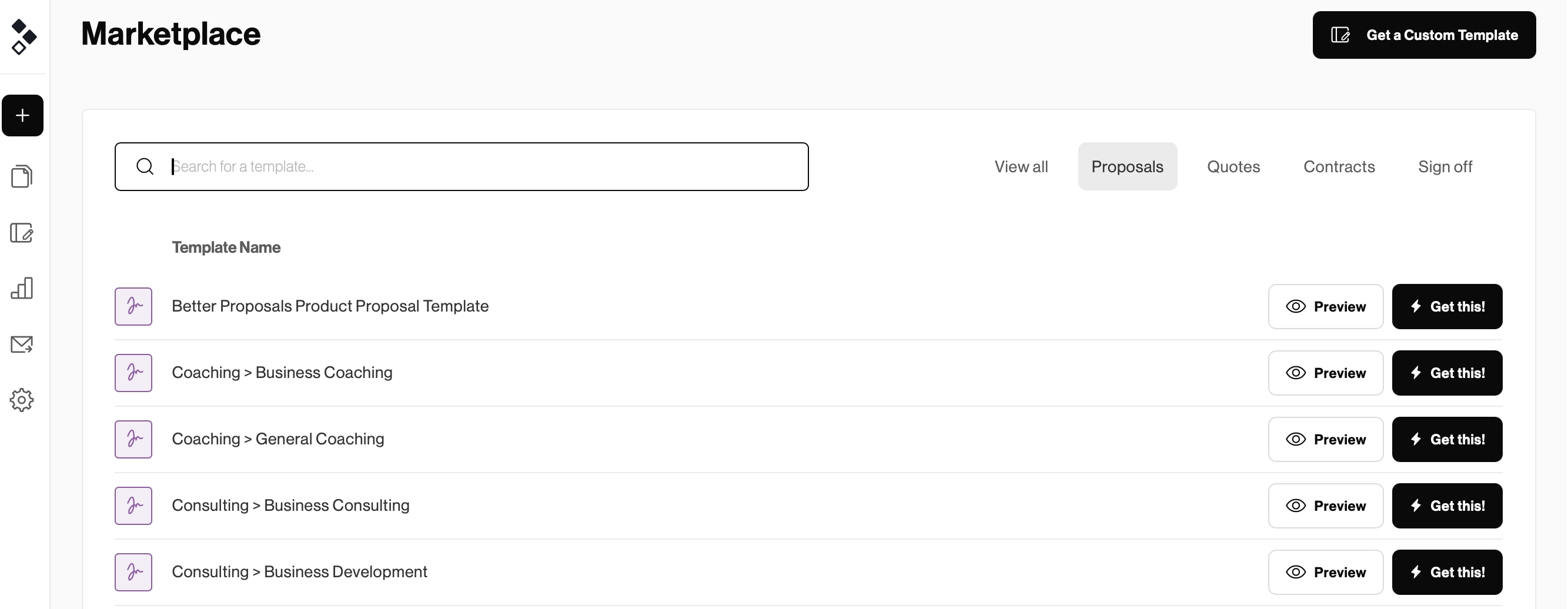 better proposals template marketplace