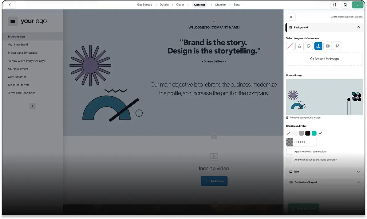 Create professional proposals in minutes