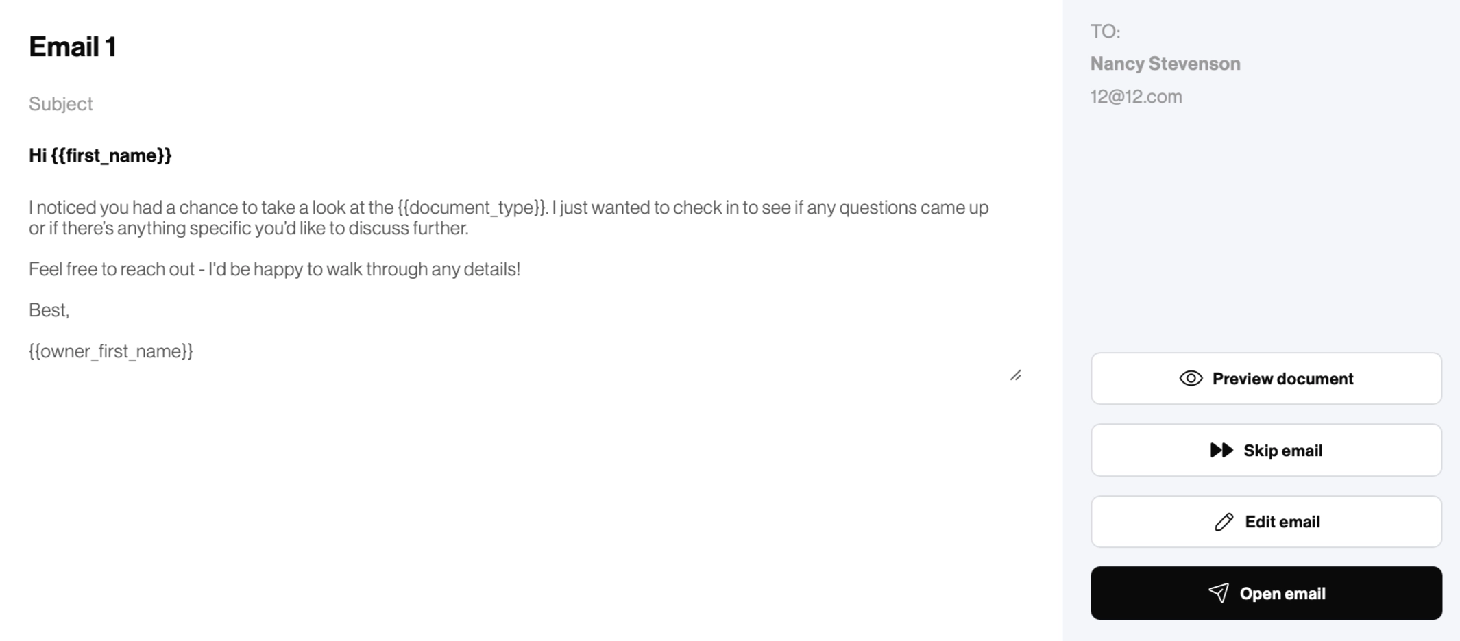 Nudge email interface better proposals