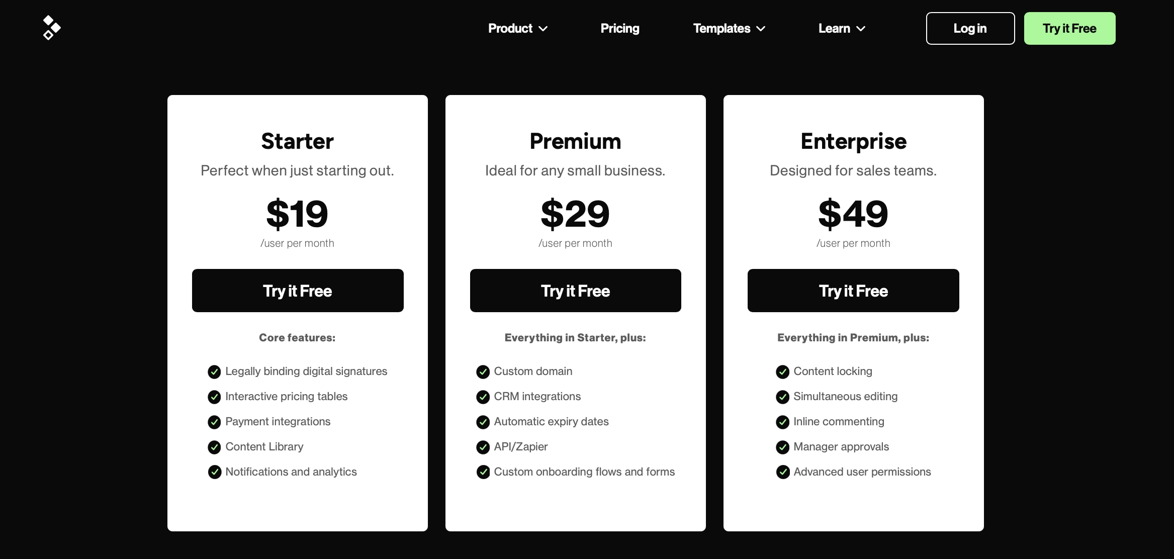 better proposals document tracking pricing