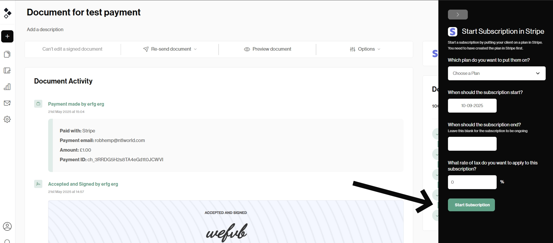 starting subscription payments in better proposals